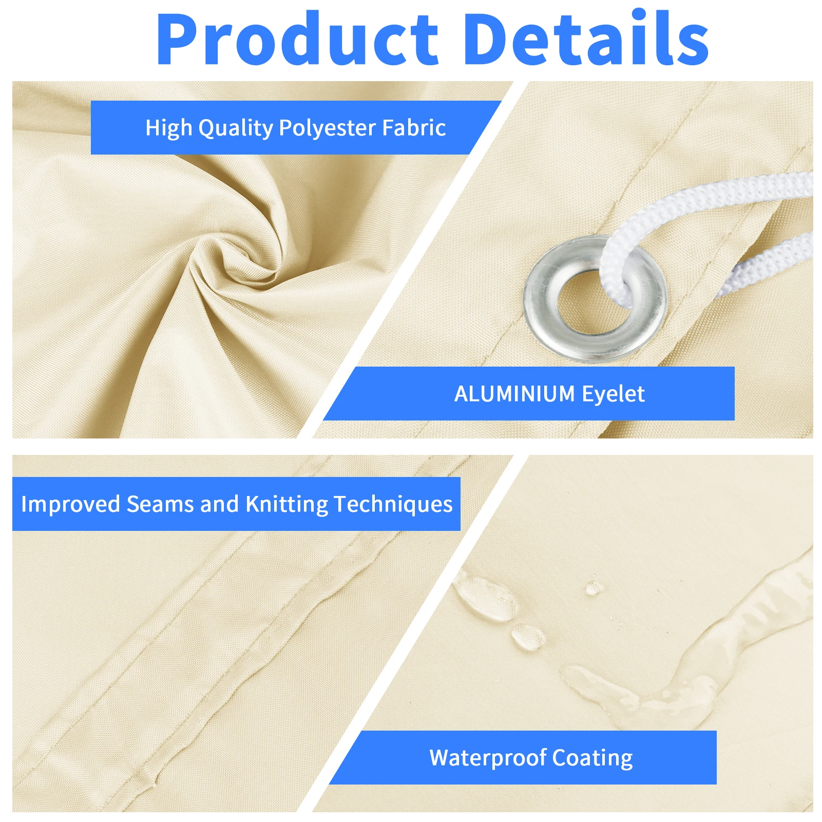 Waterproof Shade Cloth with Grommets Camping Tent Tarp Shade Cover Hammock Rain Canopy for Camping Hiking Awning Sun Shelter