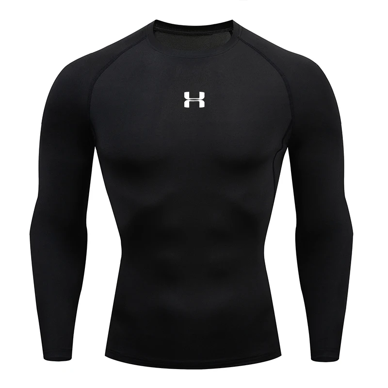 Men's Compression Long Sleeve Shirt Quick Dry Muscle Fit Athletic Top for Workout Training Bodybuilding Running Fitness Sports