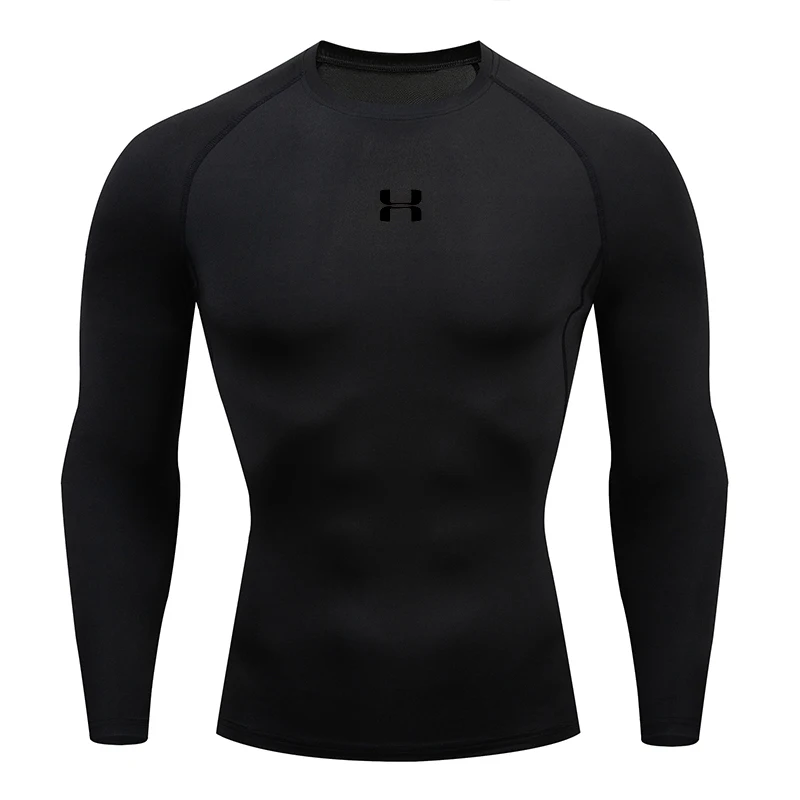 Men's Compression Long Sleeve Shirt Quick Dry Muscle Fit Athletic Top for Workout Training Bodybuilding Running Fitness Sports