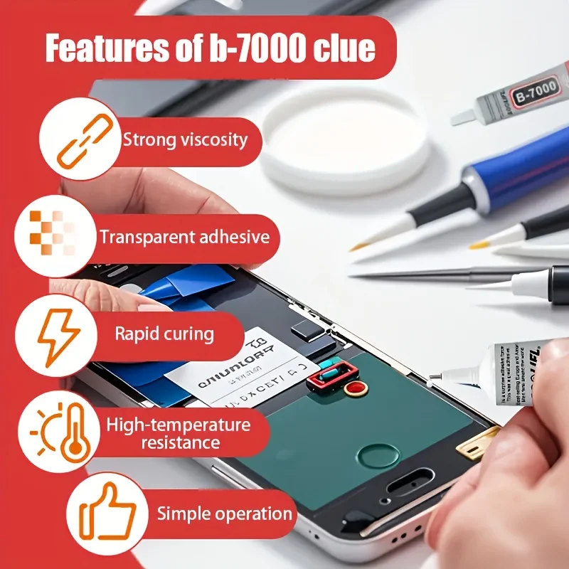 B7000 Mobile Phone Screen High-Strength Waterproof Adhesive With 9 in 1 Mobile Phone Repair Tools Disassemble Repair Set for Phone Screwdriver Combination Skid Multi Function Disassembly Kit .