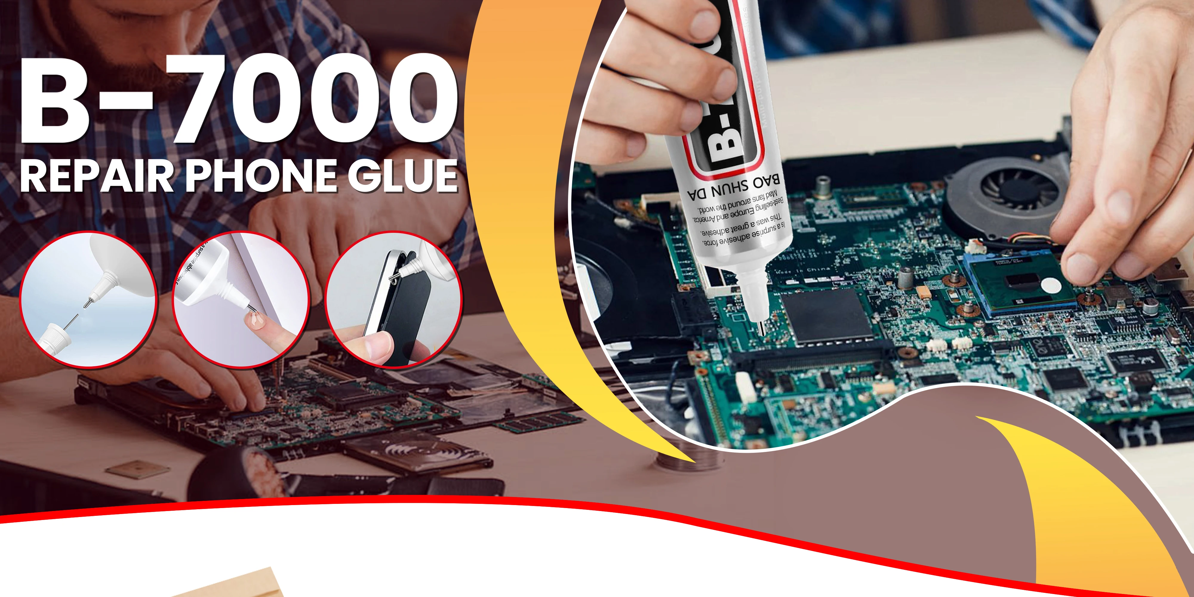 B7000 Mobile Phone Screen High-Strength Waterproof Adhesive With 9 in 1 Mobile Phone Repair Tools Disassemble Repair Set for Phone Screwdriver Combination Skid Multi Function Disassembly Kit .