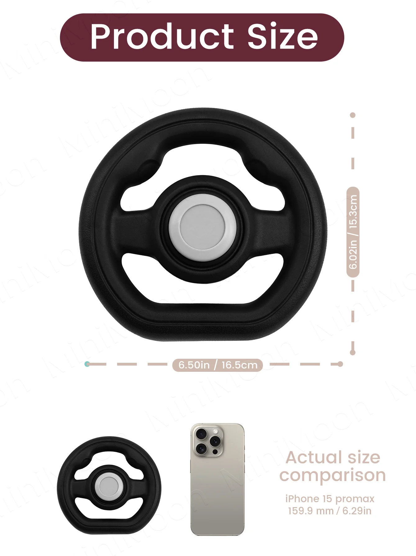 Stroller Steering Wheel with Honk Sound & 360° Rotation, Baby Travel Toy to Calm Fussy Riders