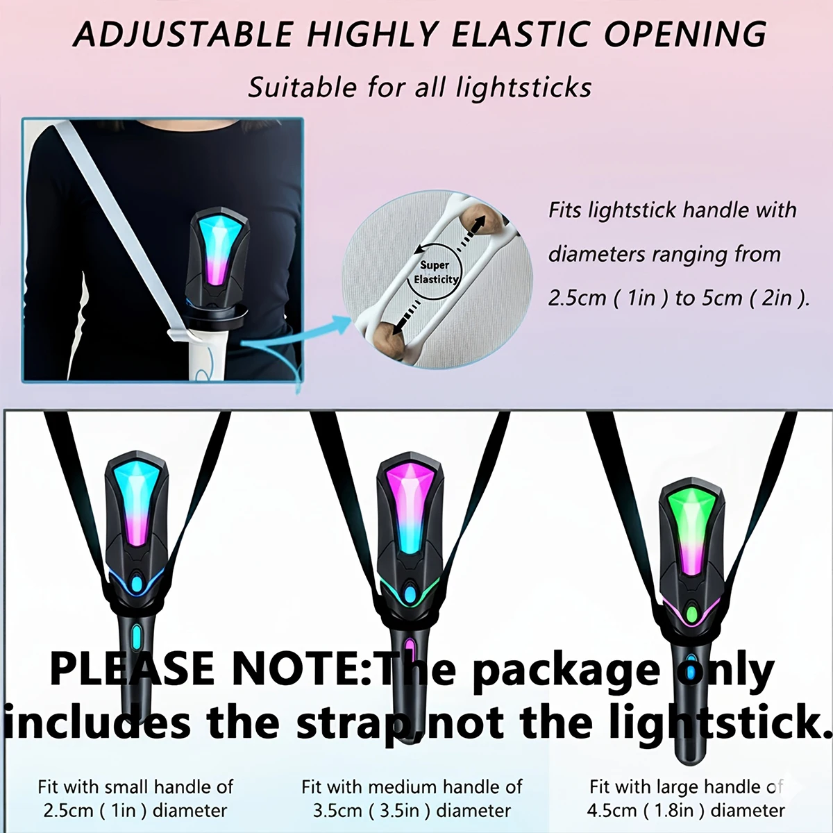K-POP Crossbody Light Stick Strap Lanyard, Solid Color Light Stick Strap, Adjustable, Designed Specifically for Fan Gatherings