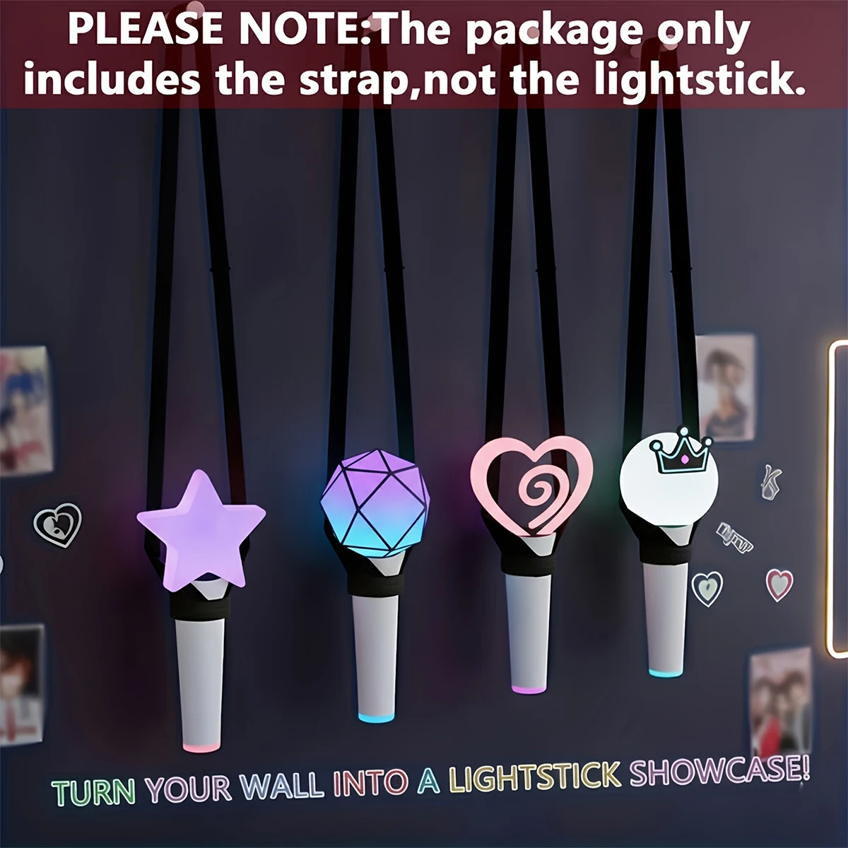 K-POP Crossbody Light Stick Strap Lanyard, Solid Color Light Stick Strap, Adjustable, Designed Specifically for Fan Gatherings