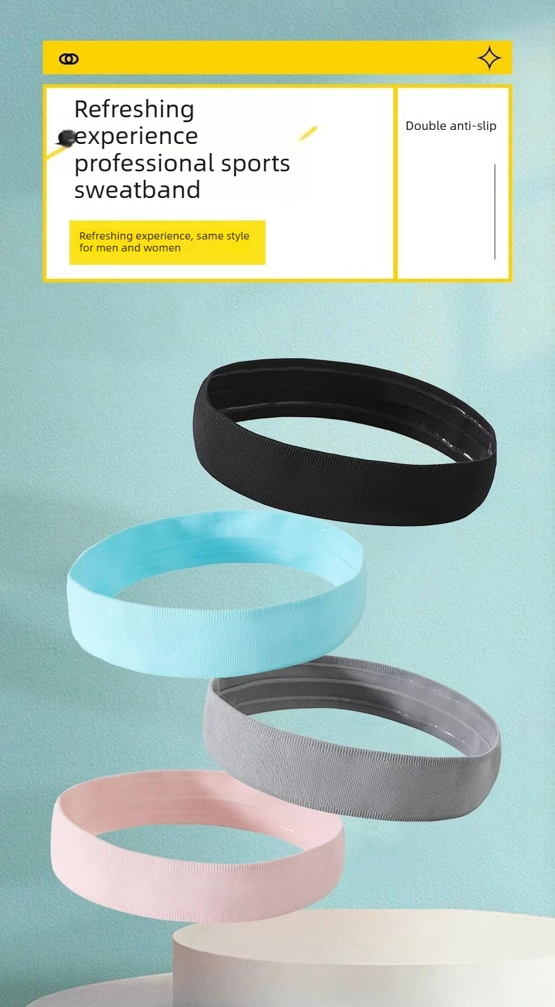 Outdoor Sports Yoga Fitness Running Men's Headband Women's Non-Slip Sweat-Absorbent Breathable Hairband for Training