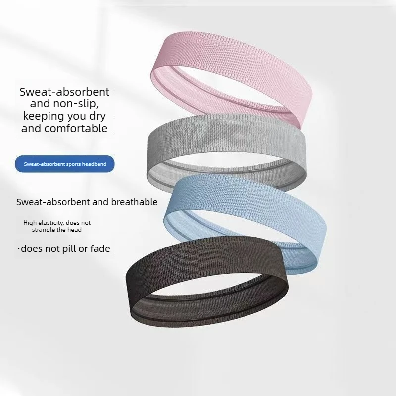 Outdoor Sports Yoga Fitness Running Men's Headband Women's Non-Slip Sweat-Absorbent Breathable Hairband for Training