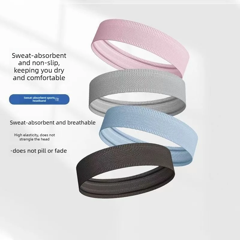 Outdoor Sports Yoga Fitness Running Men's Headband Women's Non-Slip Sweat-Absorbent Breathable Hairband for Training