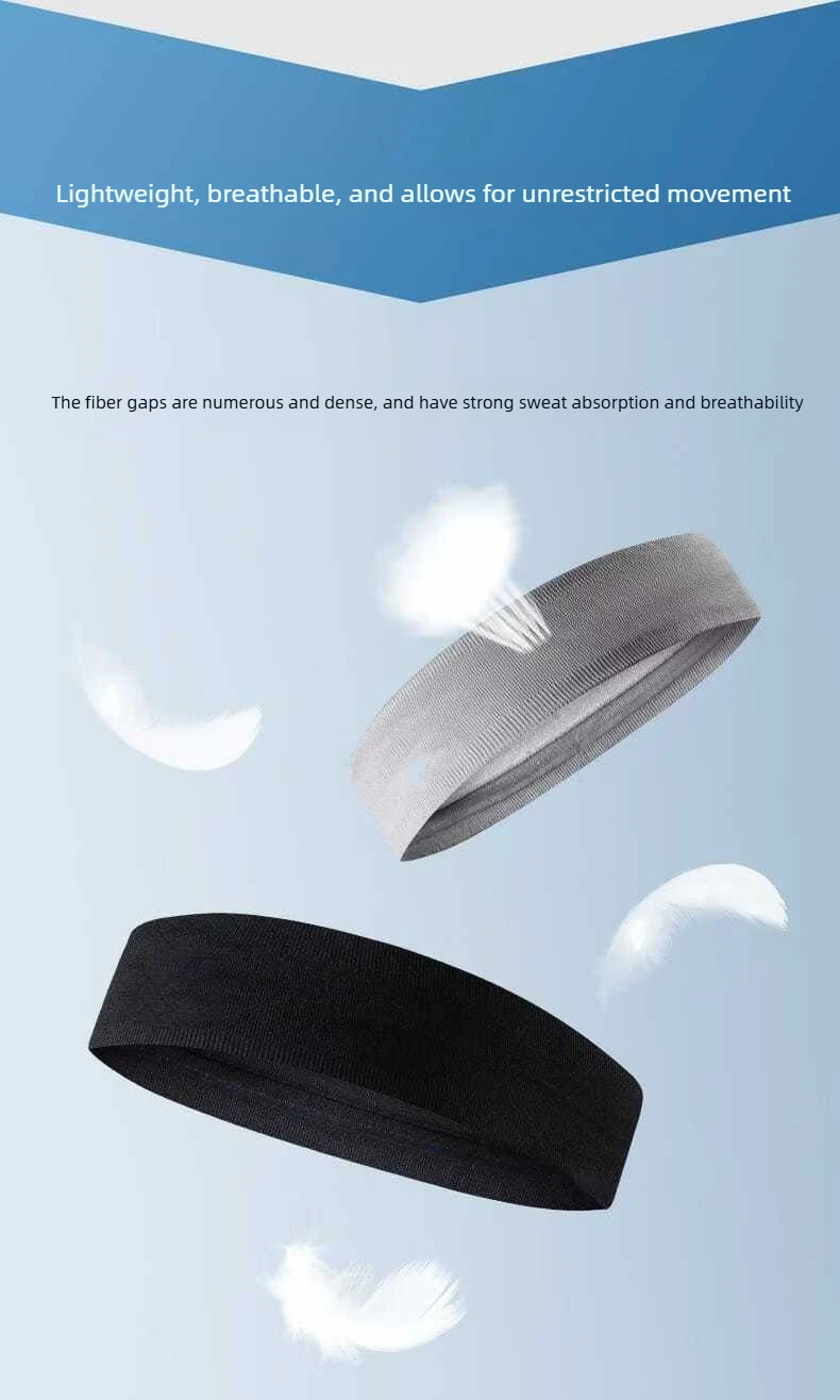 Outdoor Sports Yoga Fitness Running Men's Headband Women's Non-Slip Sweat-Absorbent Breathable Hairband for Training