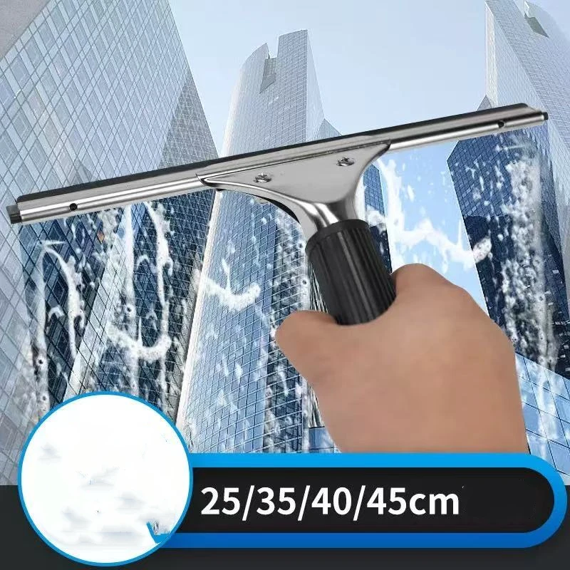 Household Glass Wiper Cleaning Bathroom Mirror Cleaner With Silicone Blade Hook Car Shower Squeegee Window Scraper