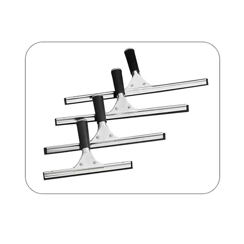Household Glass Wiper Cleaning Bathroom Mirror Cleaner With Silicone Blade Hook Car Shower Squeegee Window Scraper