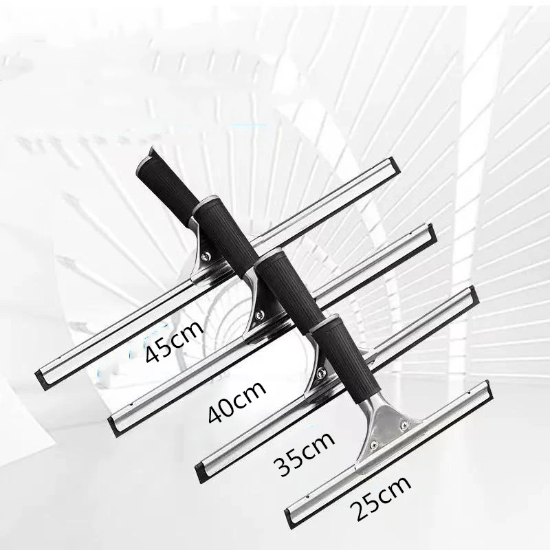 Household Glass Wiper Cleaning Bathroom Mirror Cleaner With Silicone Blade Hook Car Shower Squeegee Window Scraper