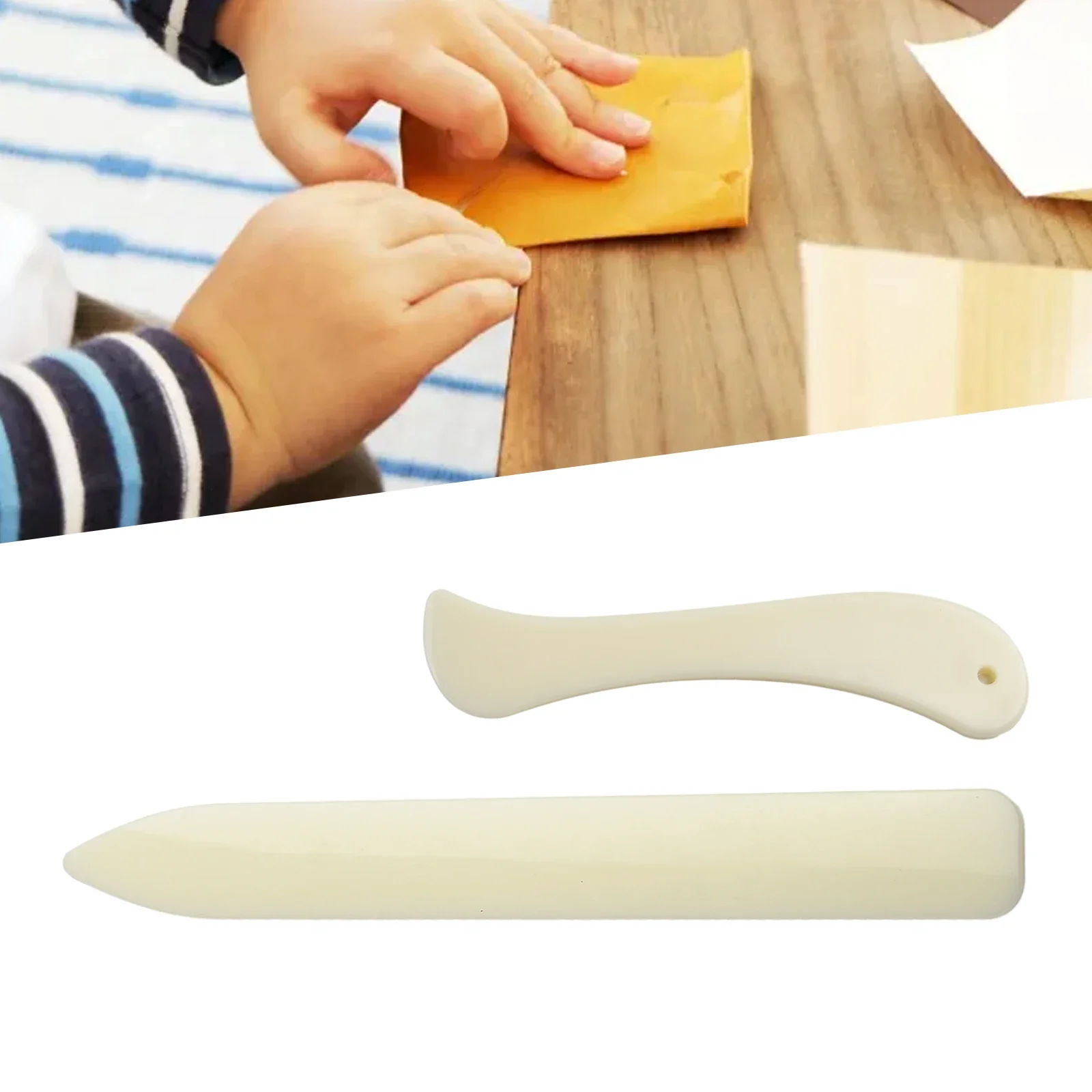 2PCS Leather Working Tool Bone Folder For Leather Craft Scoring Folding Creasing Edges Paper Plastic Handmade Sewing Tools Part