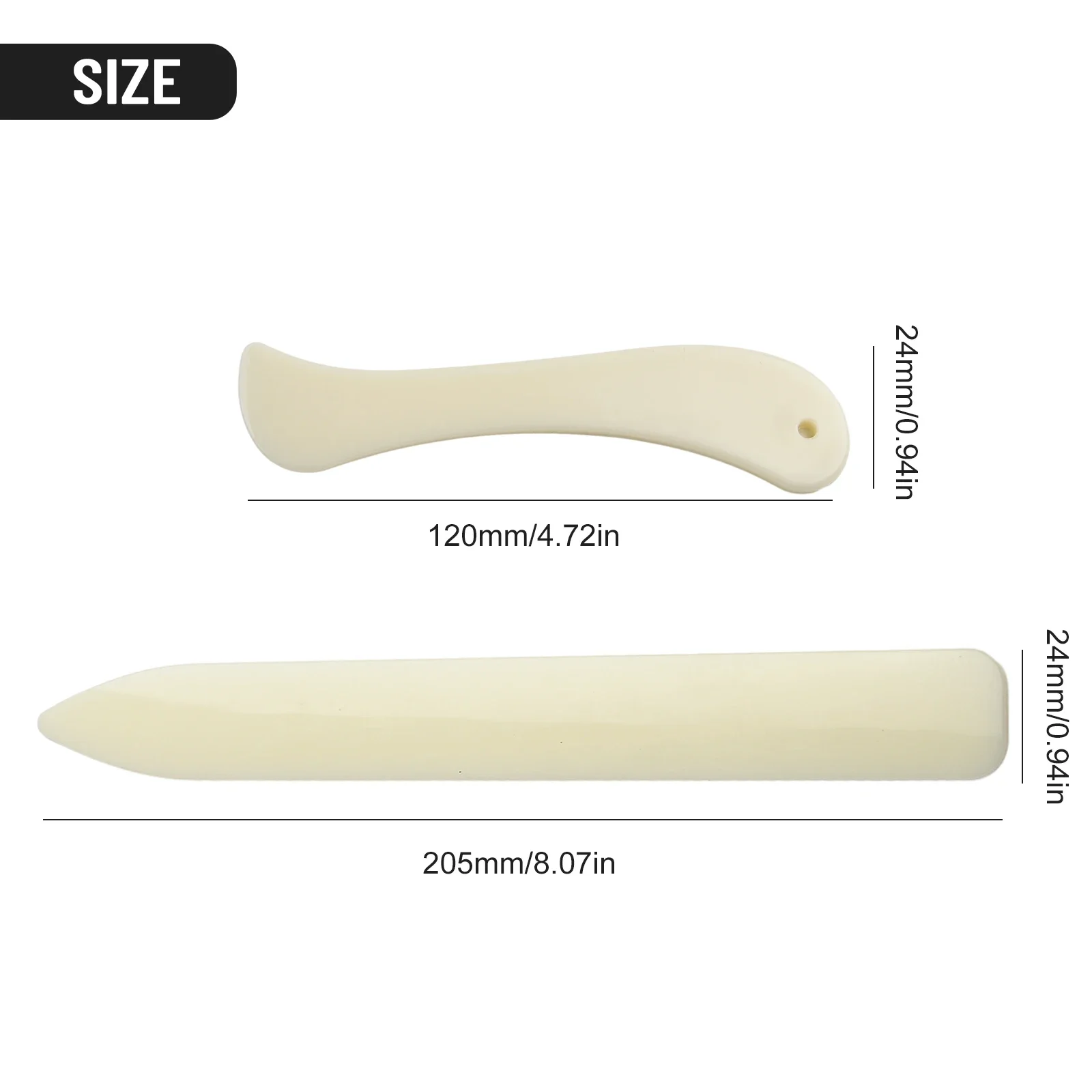 2PCS Leather Working Tool Bone Folder For Leather Craft Scoring Folding Creasing Edges Paper Plastic Handmade Sewing Tools Part