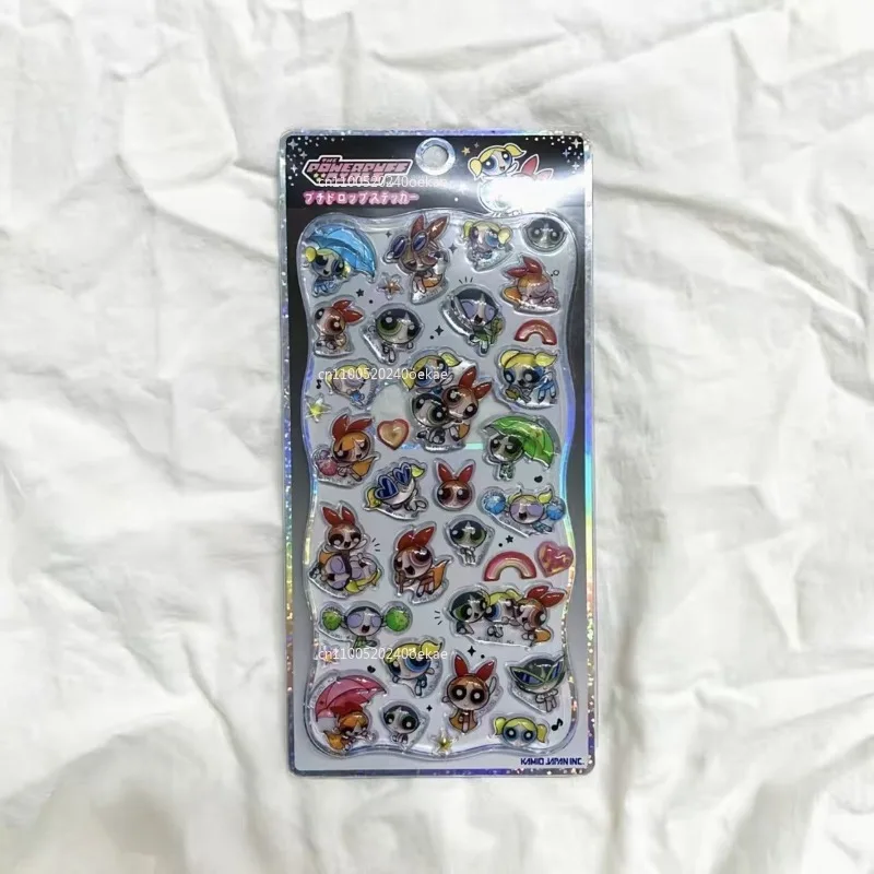 Kawaii The Powerpuff Girls Stickers Cartoon Creative Phone Case Transparent Sticker Hand Account Material Friend Birthday Gift