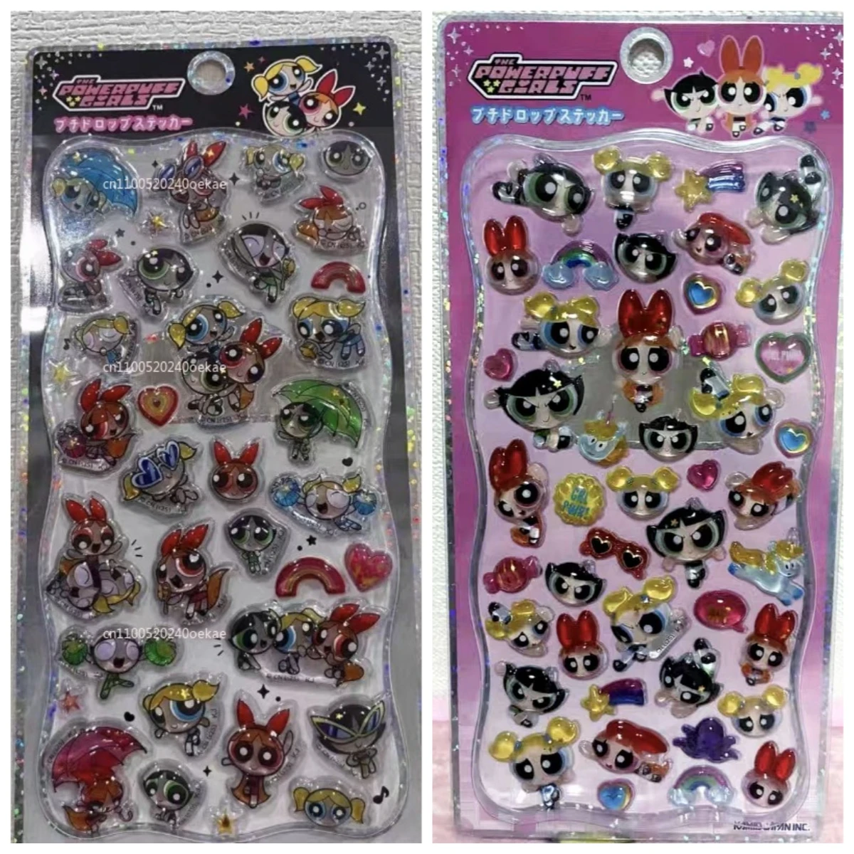 Kawaii The Powerpuff Girls Stickers Cartoon Creative Phone Case Transparent Sticker Hand Account Material Friend Birthday Gift