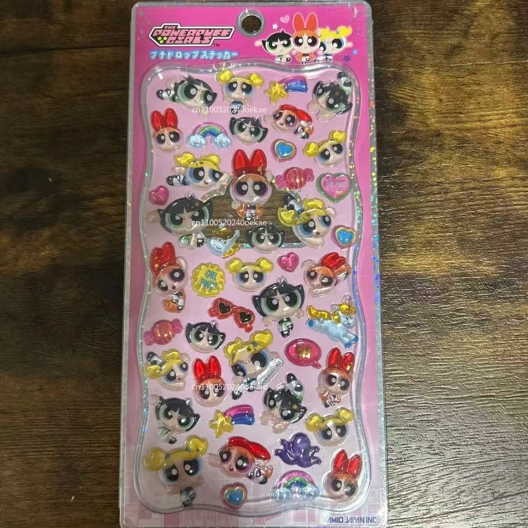 Kawaii The Powerpuff Girls Stickers Cartoon Creative Phone Case Transparent Sticker Hand Account Material Friend Birthday Gift