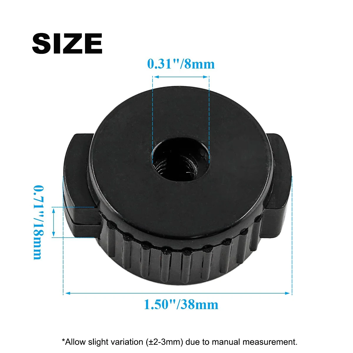 Miwayer 6/12Pcs Quick Release Universal Cymbal Nuts, 8mm Black Plastic Quick-Change Cymbal Toppers for Percussion Accessories