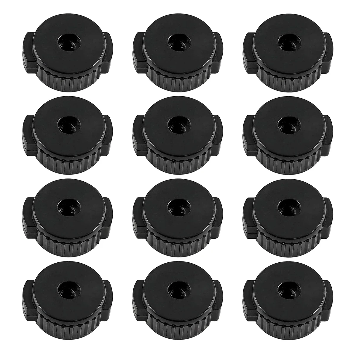 Miwayer 6/12Pcs Quick Release Universal Cymbal Nuts, 8mm Black Plastic Quick-Change Cymbal Toppers for Percussion Accessories