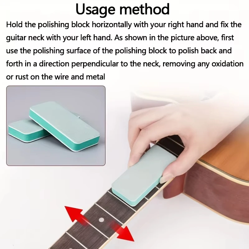 Miwayer 2/4 Pcs Double-Sided 1000 Grit Sanding Block for Guitar Fretboard Polishing Care - Fret Cleaning Tool