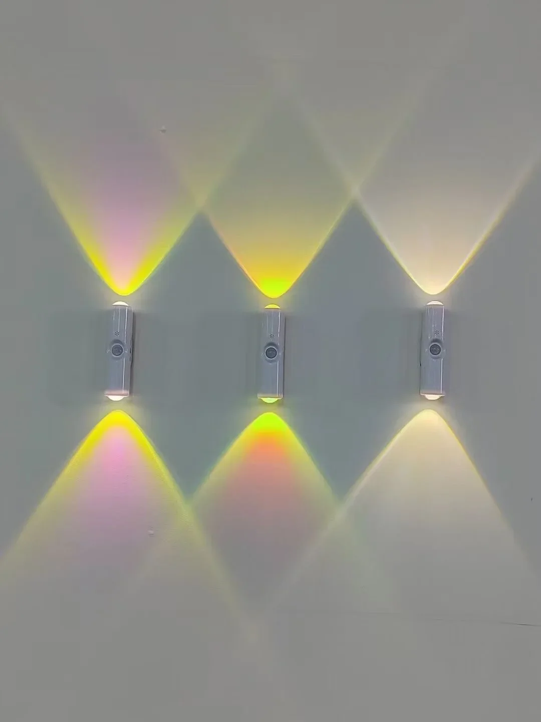 Smart RGB Double-head Wall Light Motion Sensor Magnetic Night Light Rechargeable Spotlight for Bedroom Closet Garden Room Decor