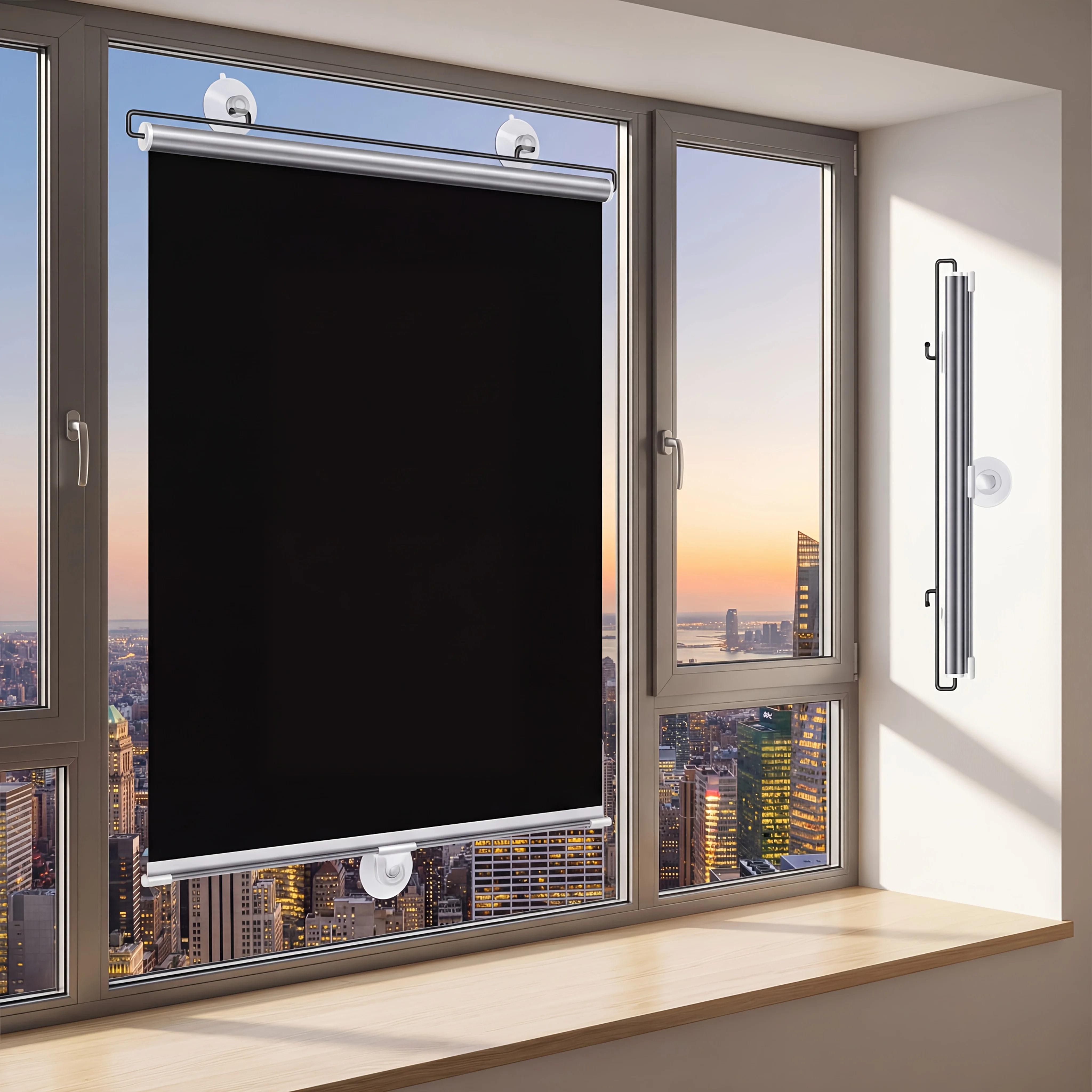 2PCS Home Window Sunshade, Heat-resistant and Sun Resistant, Extendable with Suction Cup Installation Simple and Easy To Operate
