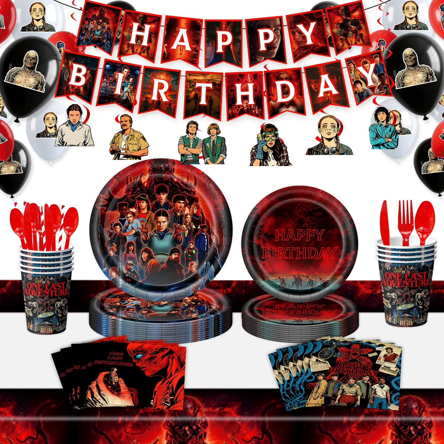 Hot Birthday Party Decorations Balloons Disposable Tableware Plates Napkins Kids Baby Shower Party Supplies