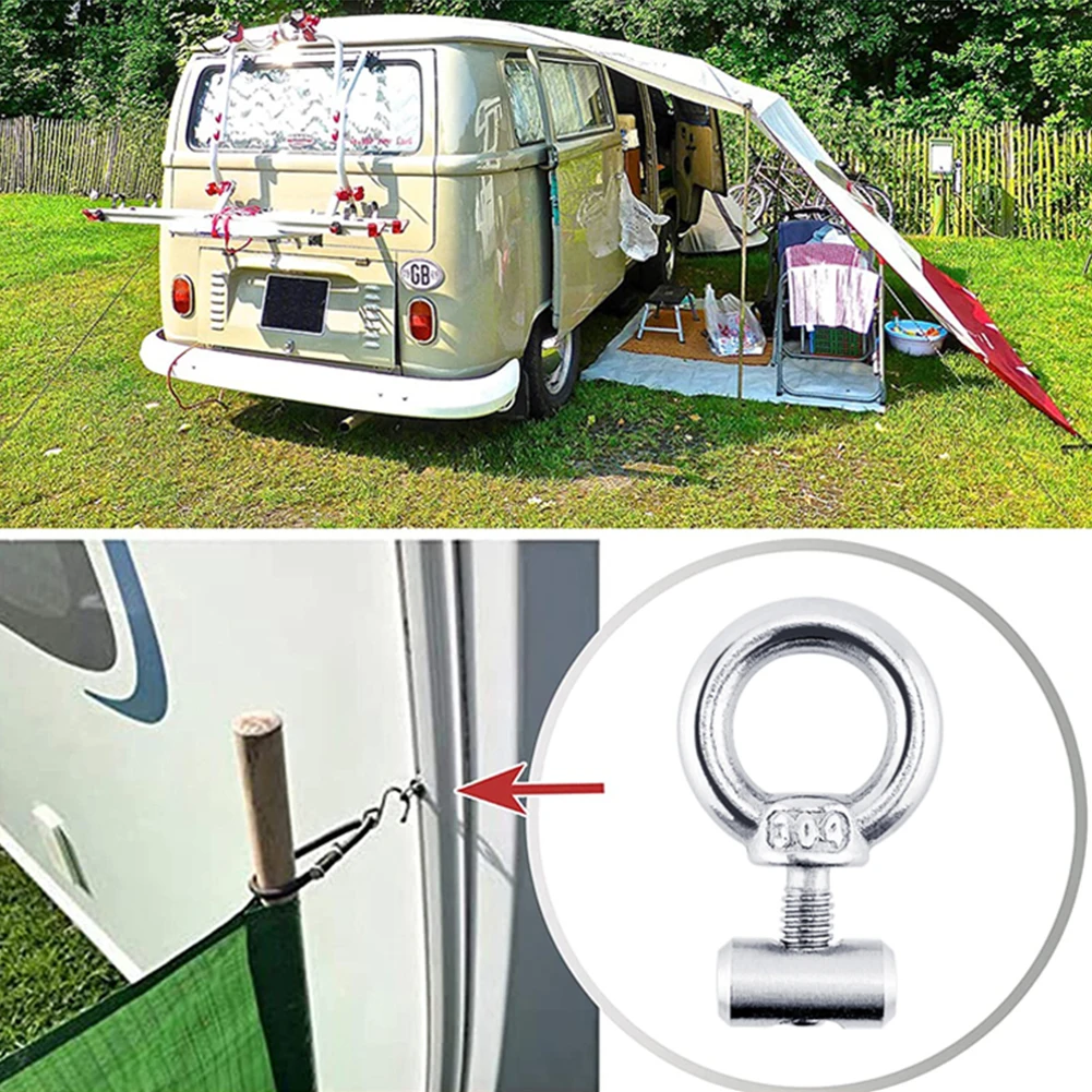 2/4/10Pcs Awning Rail Stoppers Stops Motorhome Campervan Caravan Silver Stainless Steel M4 X 12mm X 6mm Diameter Camper RV Parts
