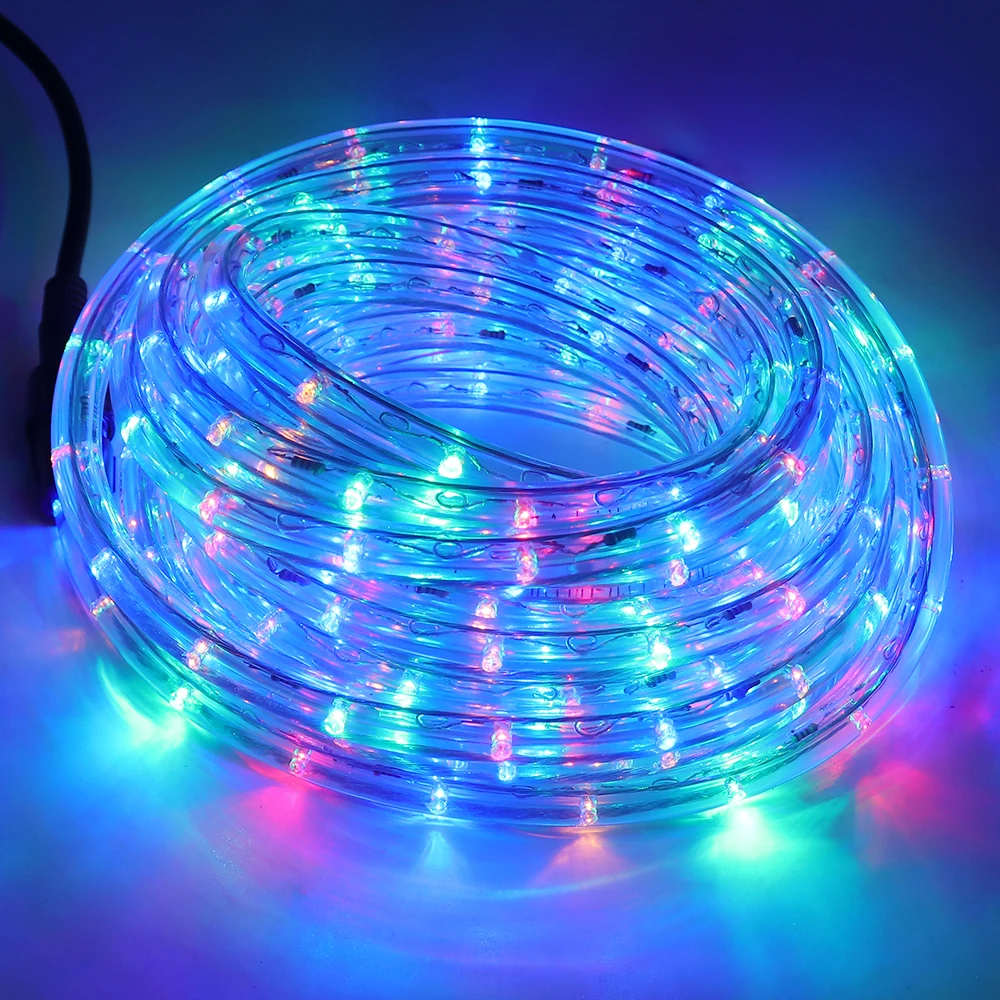 Round Tube Neon Light 220V Clear PVC Rope Lights 36Leds/m Waterproof Commercial Neon Sign Round 2-wire LED Strip Flexible Light