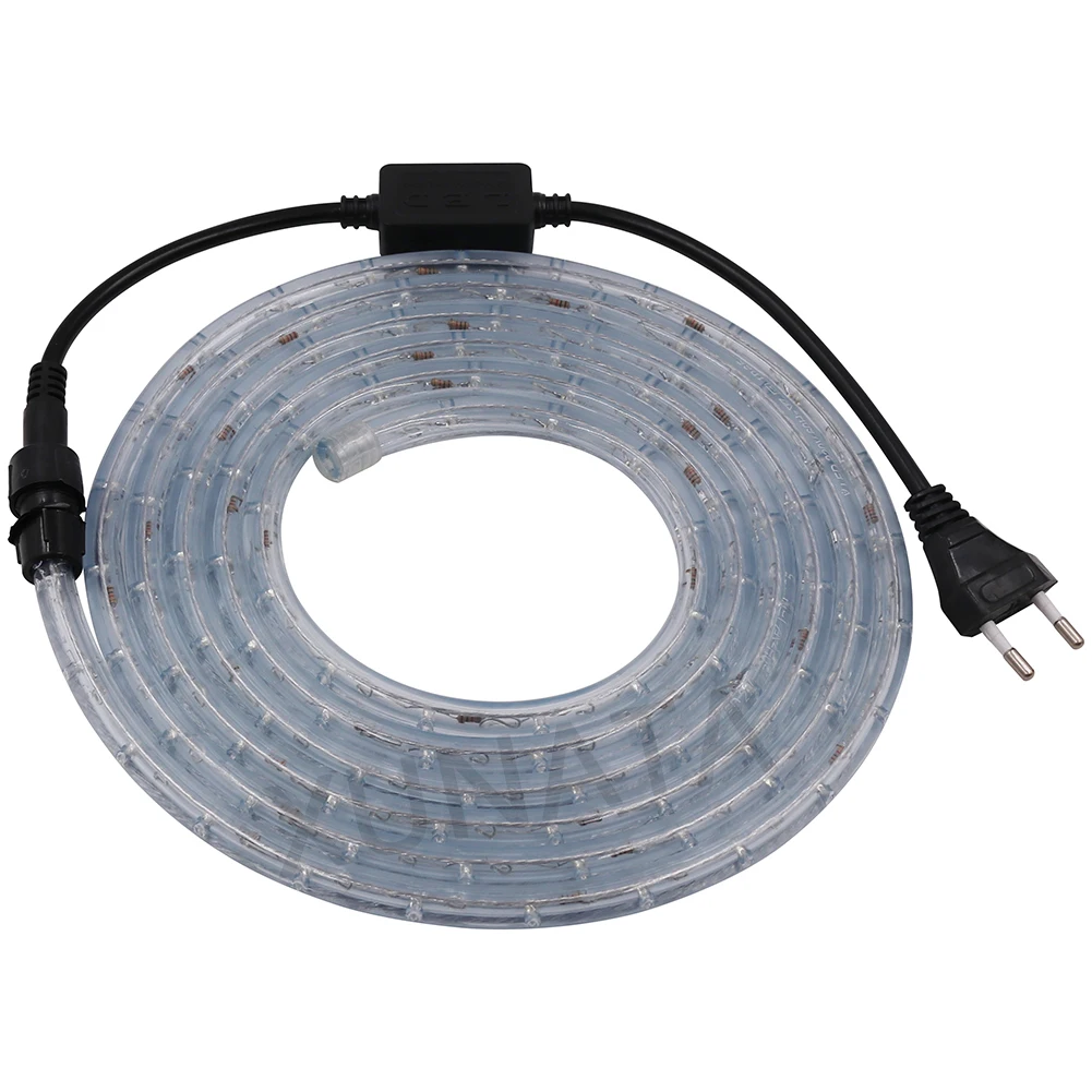 Round Tube Neon Light 220V Clear PVC Rope Lights 36Leds/m Waterproof Commercial Neon Sign Round 2-wire LED Strip Flexible Light