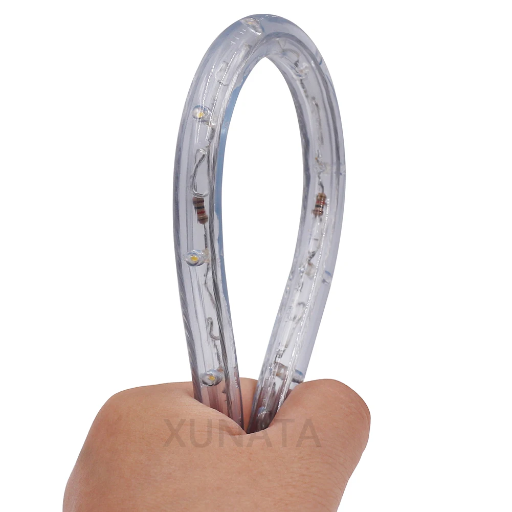 Round Tube Neon Light 220V Clear PVC Rope Lights 36Leds/m Waterproof Commercial Neon Sign Round 2-wire LED Strip Flexible Light
