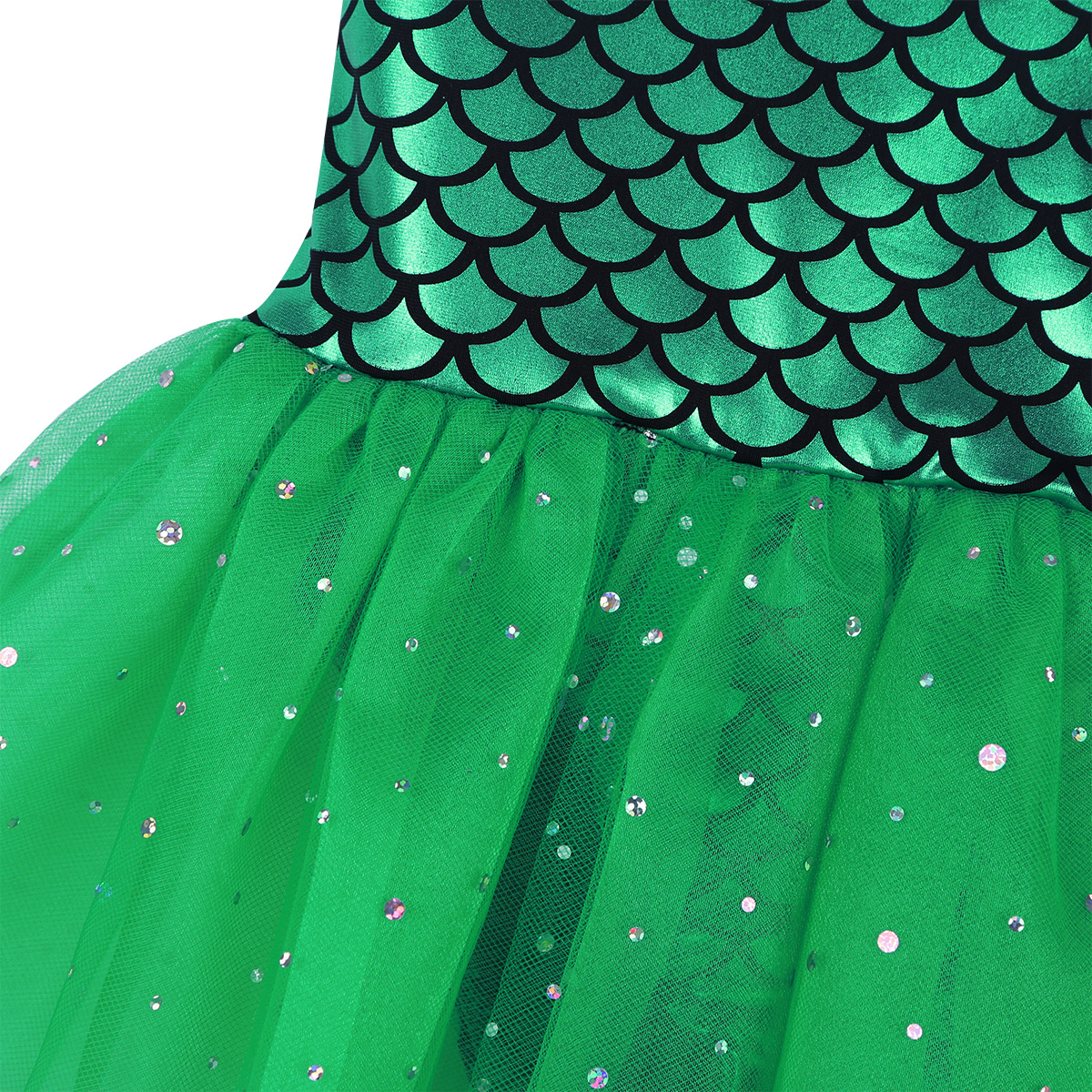 Kids Girls Ballerina Fairy Prom Party Costume Kids Sequined Mermaid Dance Dress Dancewear Gymnastic Leotard Ballet Tutu Dress
