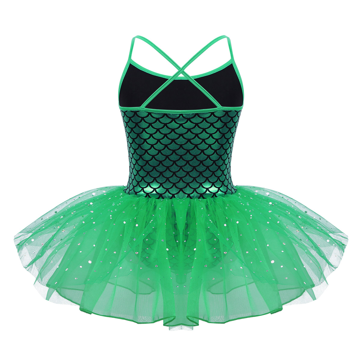 Kids Girls Ballerina Fairy Prom Party Costume Kids Sequined Mermaid Dance Dress Dancewear Gymnastic Leotard Ballet Tutu Dress