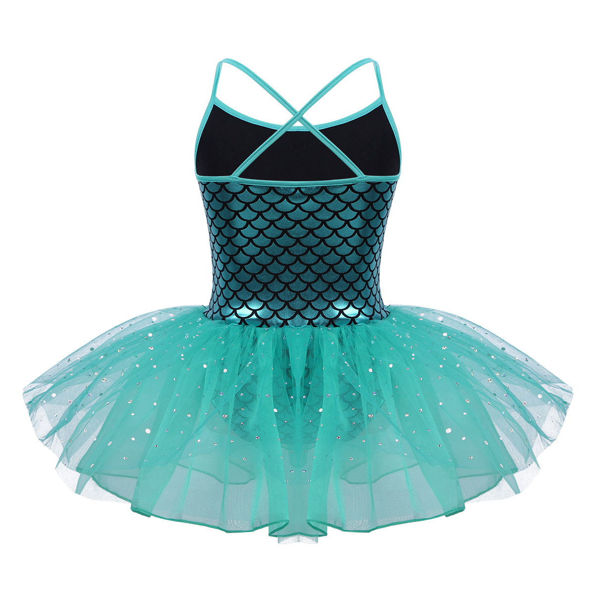 Kids Girls Ballerina Fairy Prom Party Costume Kids Sequined Mermaid Dance Dress Dancewear Gymnastic Leotard Ballet Tutu Dress