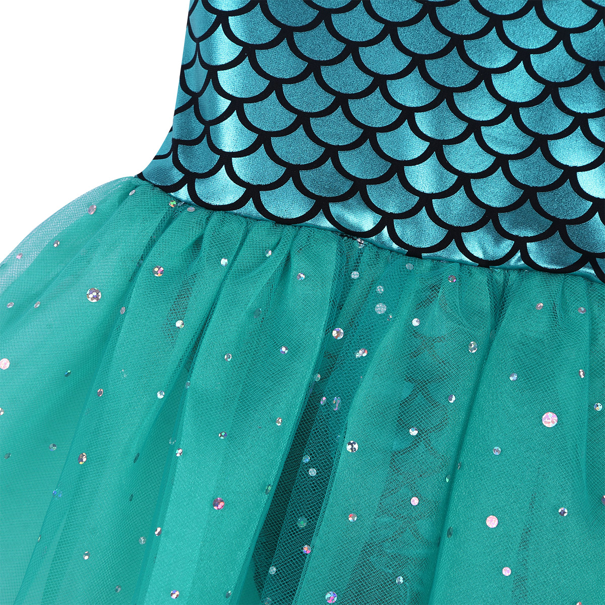 Kids Girls Ballerina Fairy Prom Party Costume Kids Sequined Mermaid Dance Dress Dancewear Gymnastic Leotard Ballet Tutu Dress