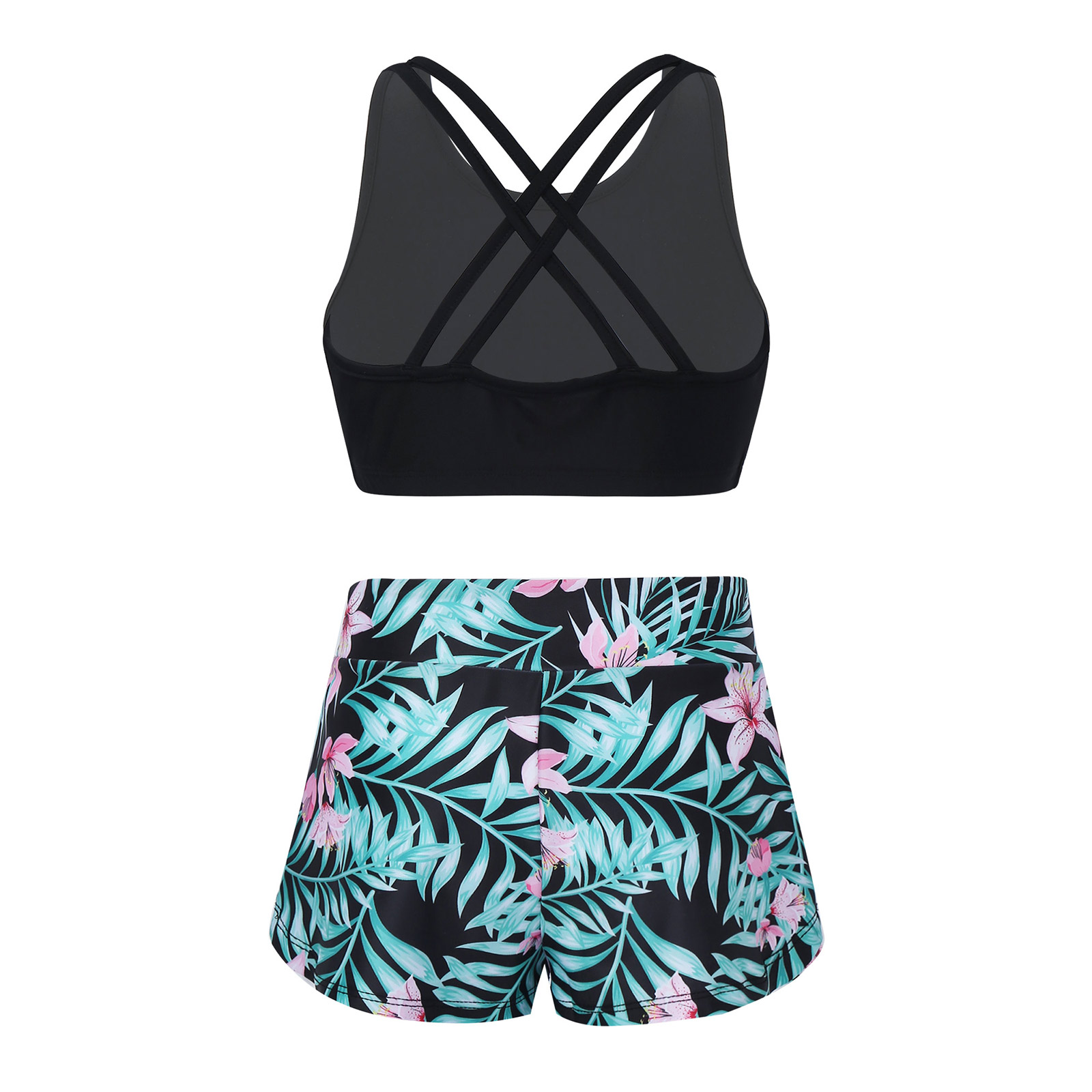 Kid Girls Children Swimsuits Swimwear Outfits Floral Printed Swimwear Swimming Bikini Bathing Suits Beachwear Summer Holiday Set
