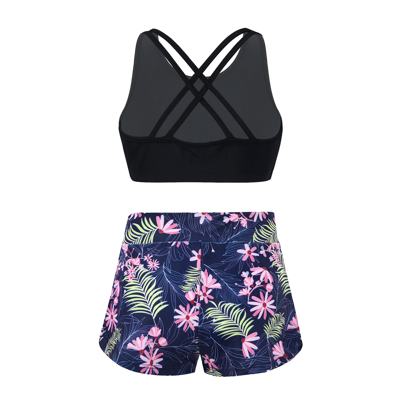 Kid Girls Children Swimsuits Swimwear Outfits Floral Printed Swimwear Swimming Bikini Bathing Suits Beachwear Summer Holiday Set