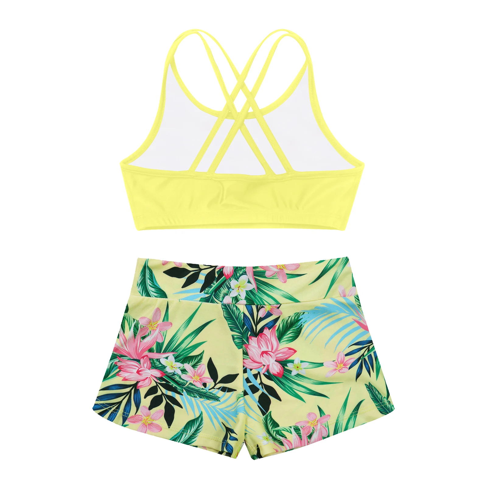 Kid Girls Children Swimsuits Swimwear Outfits Floral Printed Swimwear Swimming Bikini Bathing Suits Beachwear Summer Holiday Set