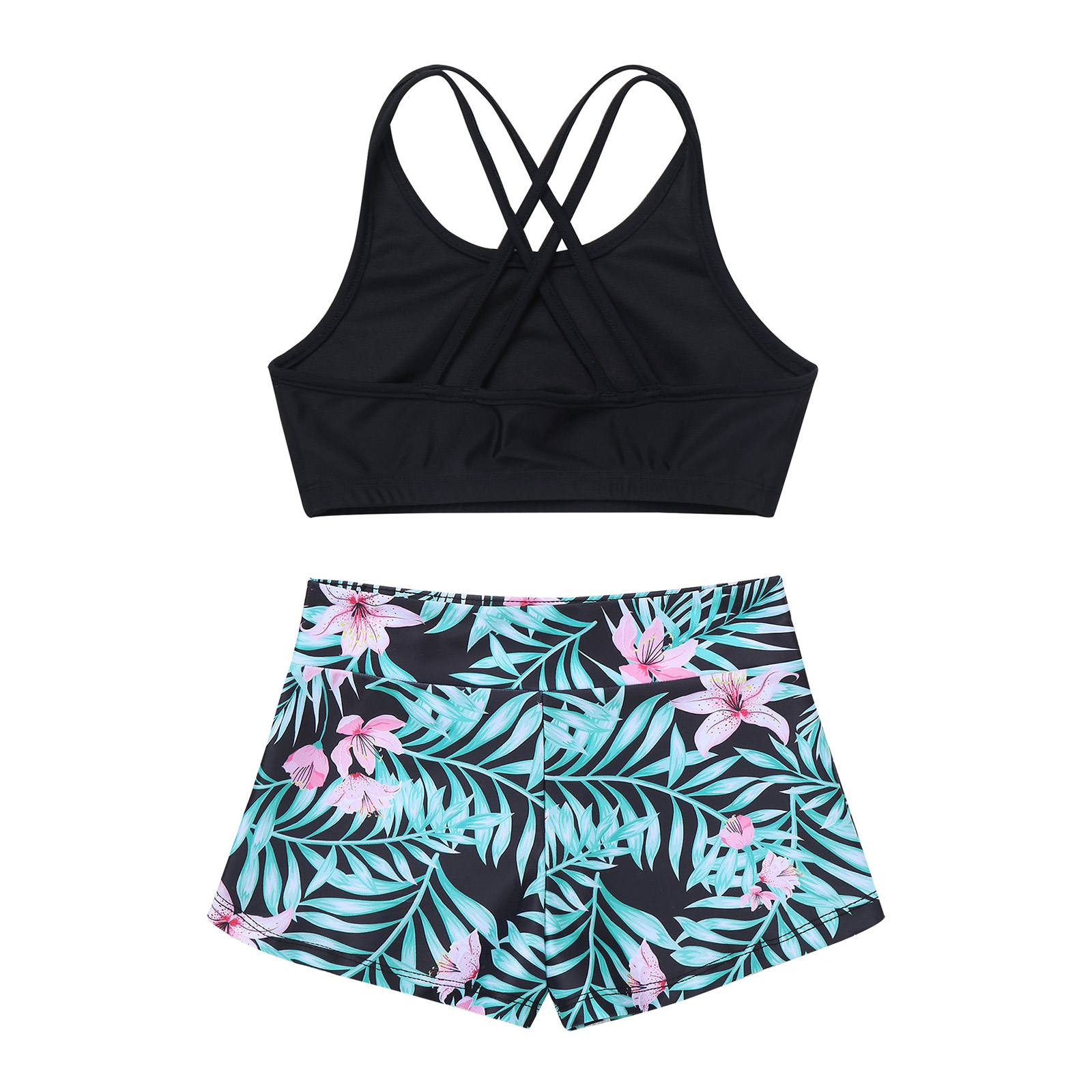 Kid Girls Children Swimsuits Swimwear Outfits Floral Printed Swimwear Swimming Bikini Bathing Suits Beachwear Summer Holiday Set