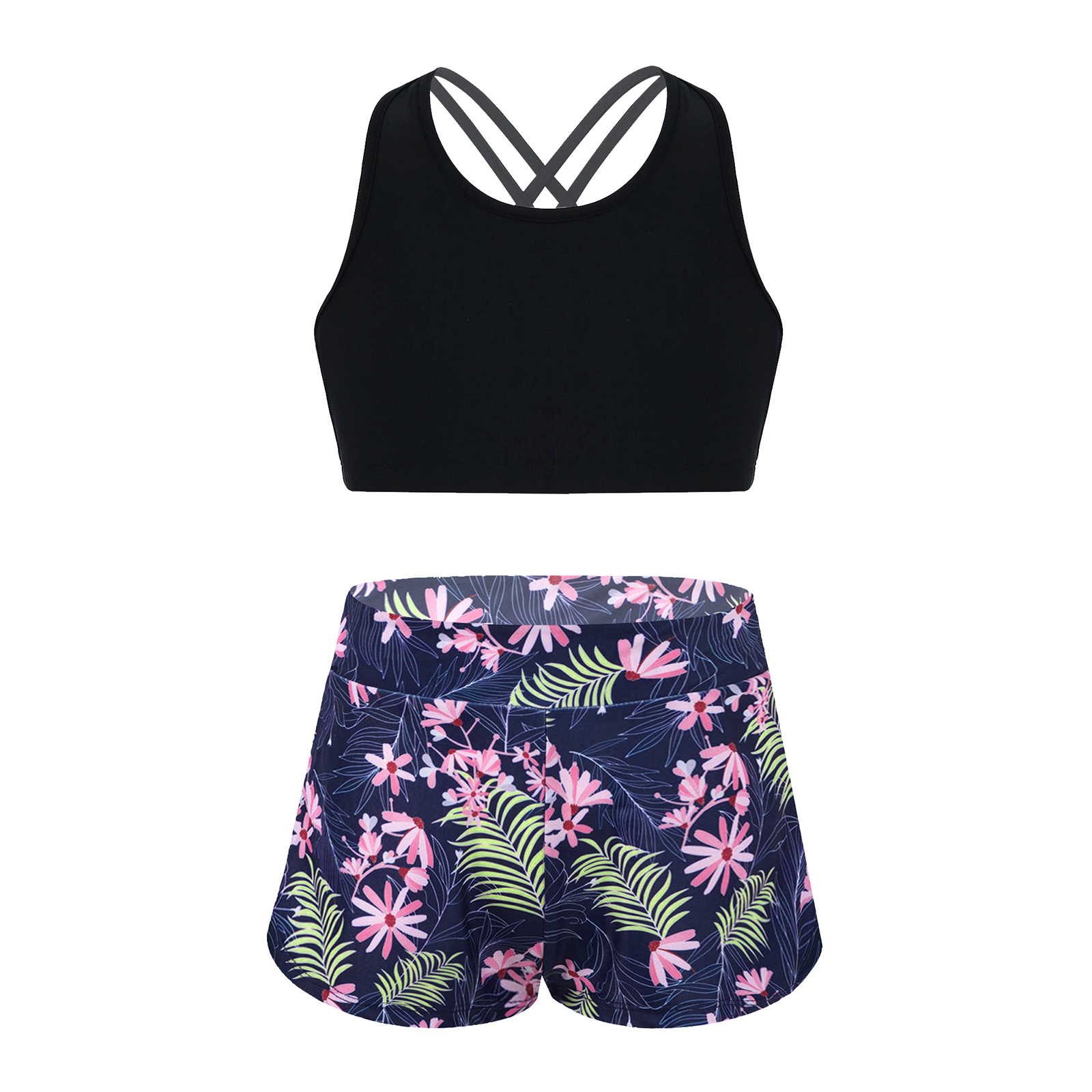 Kid Girls Children Swimsuits Swimwear Outfits Floral Printed Swimwear Swimming Bikini Bathing Suits Beachwear Summer Holiday Set