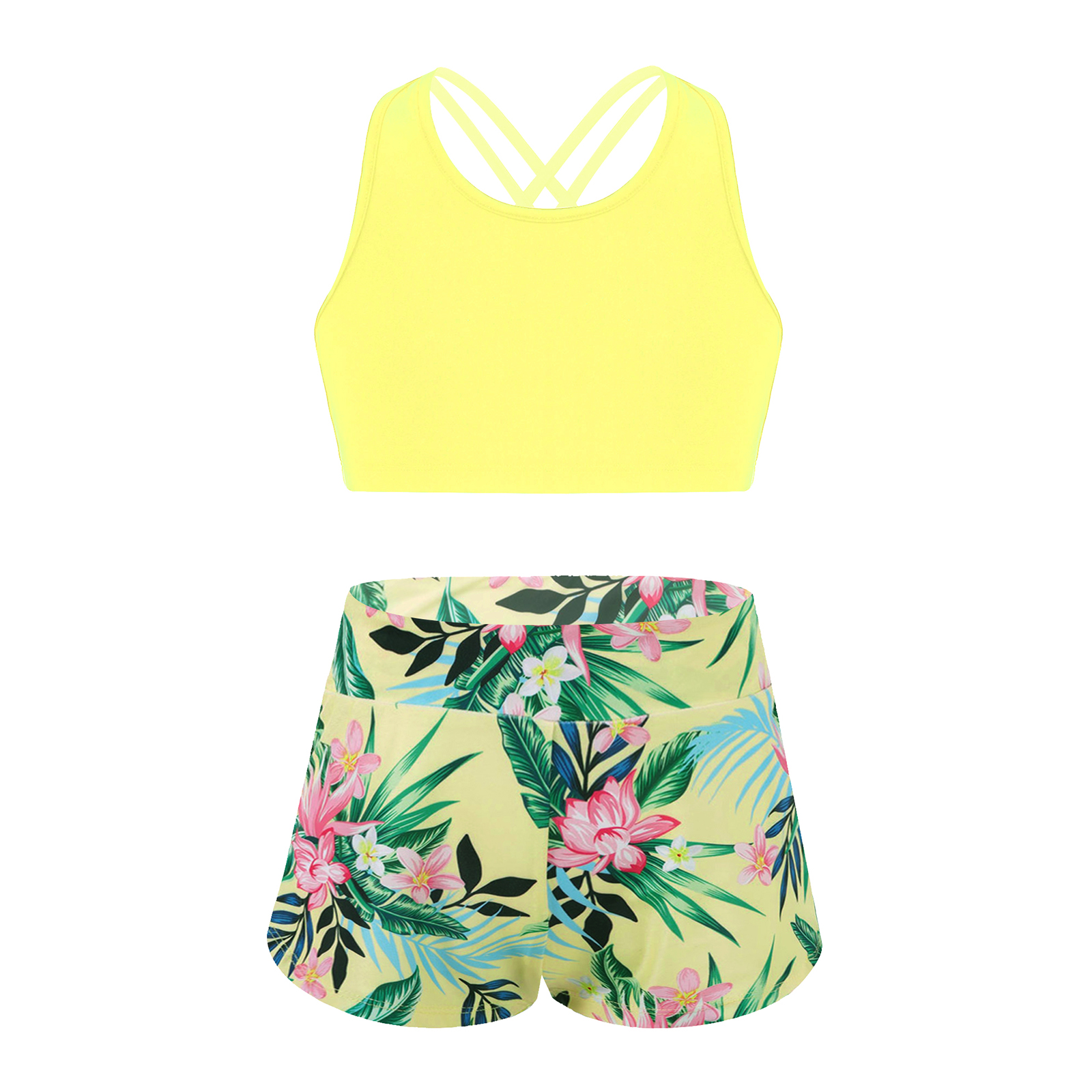 Kid Girls Children Swimsuits Swimwear Outfits Floral Printed Swimwear Swimming Bikini Bathing Suits Beachwear Summer Holiday Set