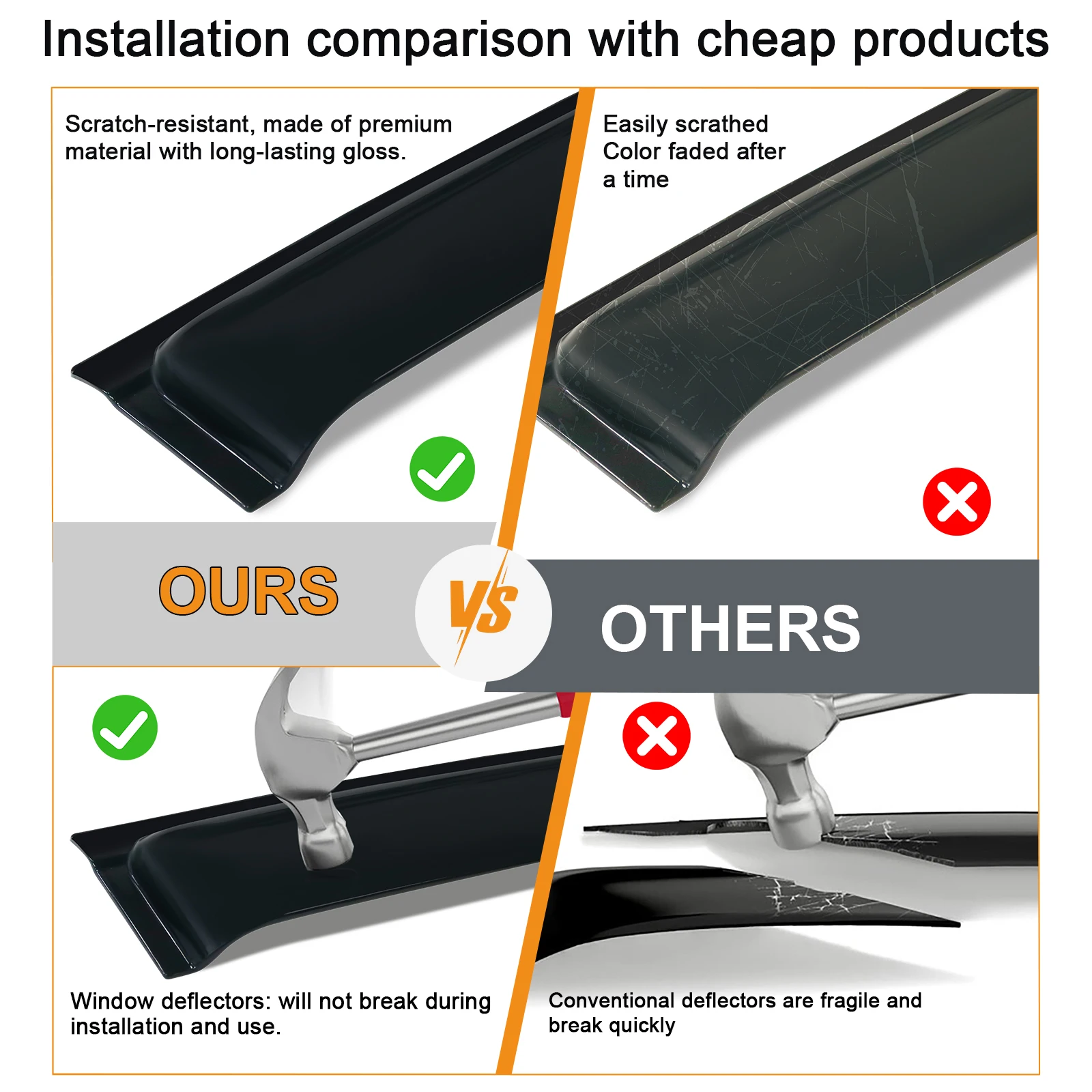 Window Deflector Window Visor For Volkswagen Amarok 2009-2022 Smoke Black Sun Rain Guards Weathershield Car Exterior Accessories