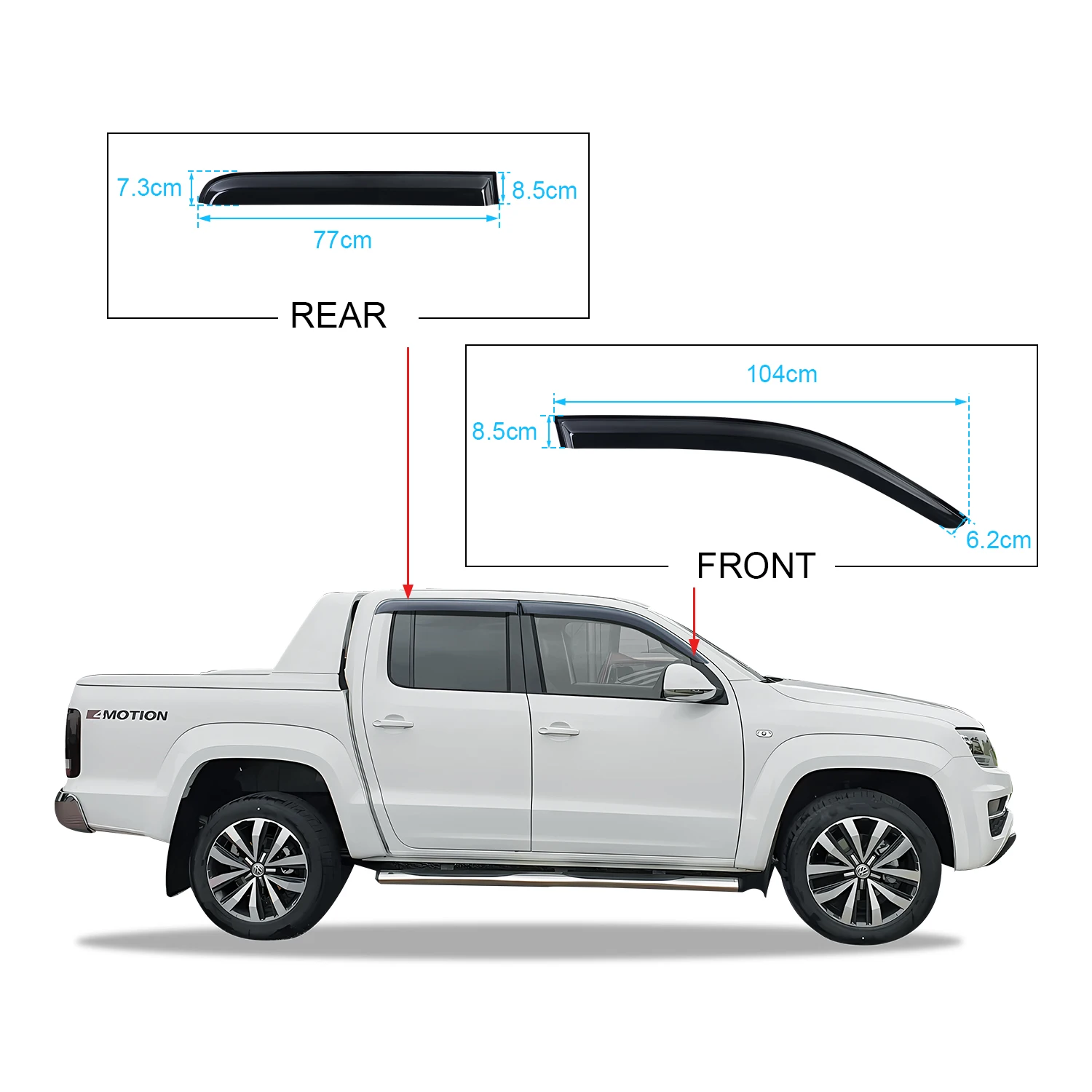 Window Deflector Window Visor For Volkswagen Amarok 2009-2022 Smoke Black Sun Rain Guards Weathershield Car Exterior Accessories