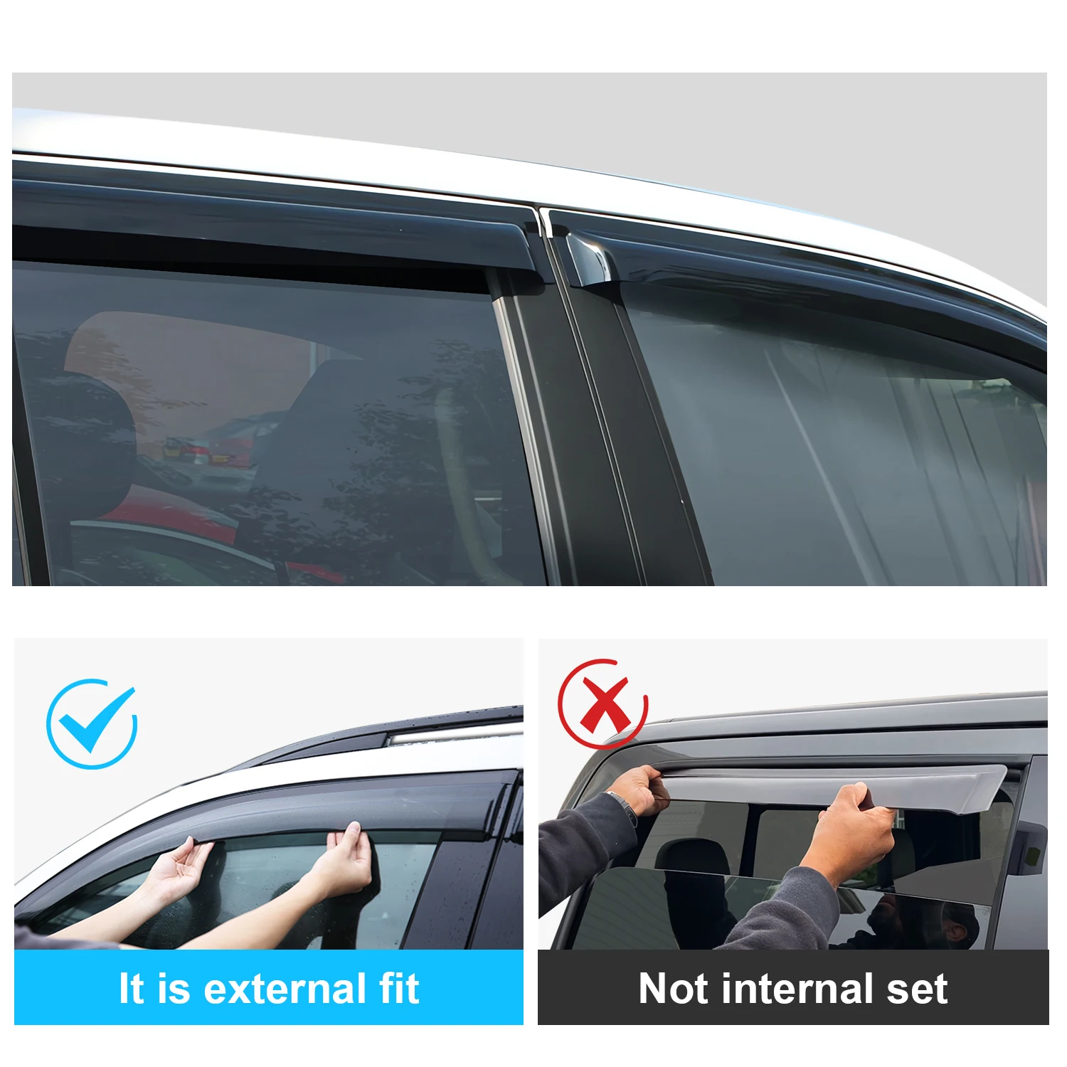 Window Deflector Window Visor For Volkswagen Amarok 2009-2022 Smoke Black Sun Rain Guards Weathershield Car Exterior Accessories