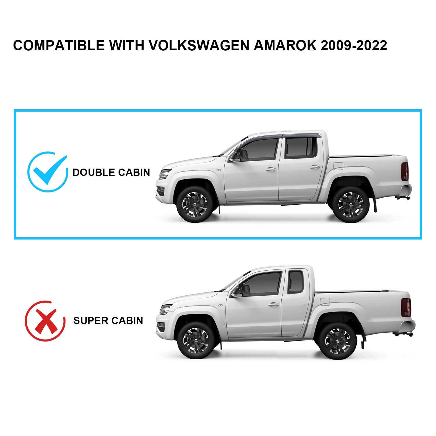 Window Deflector Window Visor For Volkswagen Amarok 2009-2022 Smoke Black Sun Rain Guards Weathershield Car Exterior Accessories