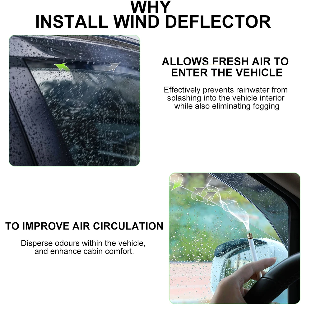 Window Deflector Window Visor For Volkswagen Amarok 2009-2022 Smoke Black Sun Rain Guards Weathershield Car Exterior Accessories