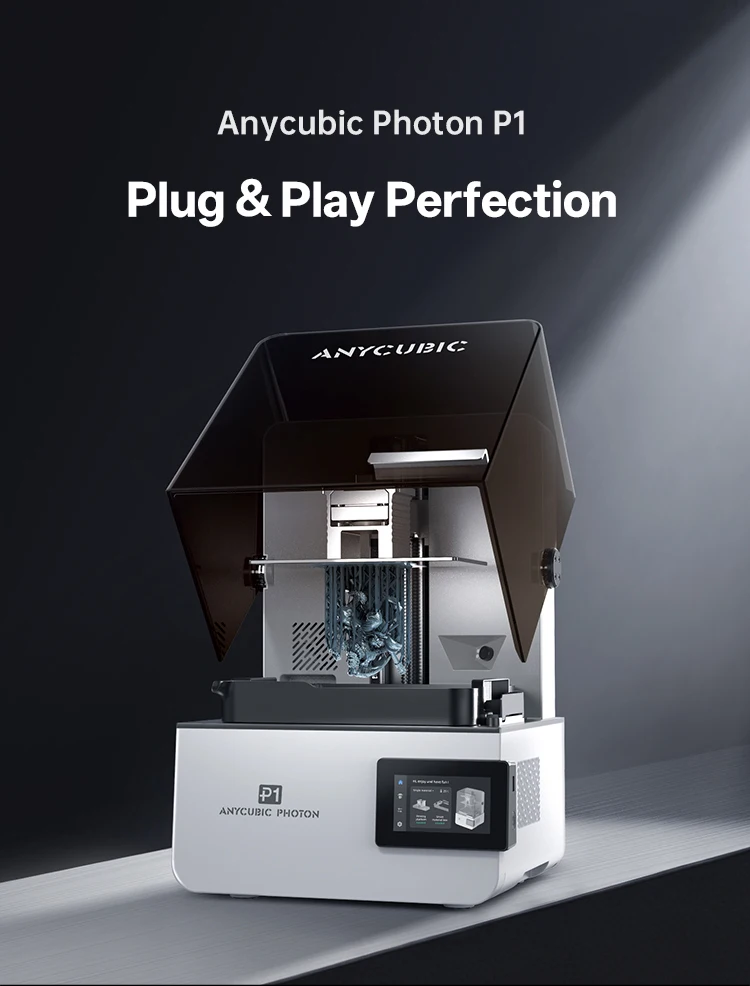 ANYCUBIC Photon P1 Resin 3D Printer Support Dual-Color&Material Printing , Precision-Ground Steel Build Plate For Hobbyists
