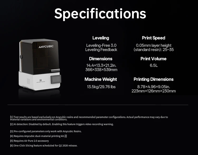 ANYCUBIC Photon P1 Resin 3D Printer Support Dual-Color&Material Printing , Precision-Ground Steel Build Plate For Hobbyists