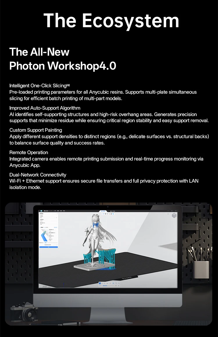 ANYCUBIC Photon P1 Resin 3D Printer Support Dual-Color&Material Printing , Precision-Ground Steel Build Plate For Hobbyists