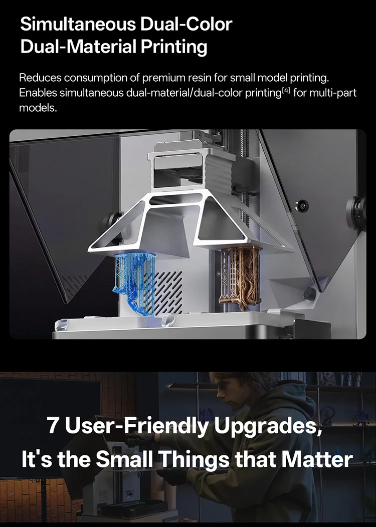 ANYCUBIC Photon P1 Resin 3D Printer Support Dual-Color&Material Printing , Precision-Ground Steel Build Plate For Hobbyists
