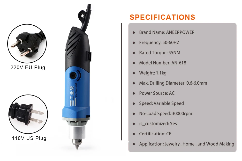 480W Mini Electric Drill Variable Speed Dremel Engraving Polishing Machine Wood Carving Rotary Tool Milling Cutter Rasp File Etc